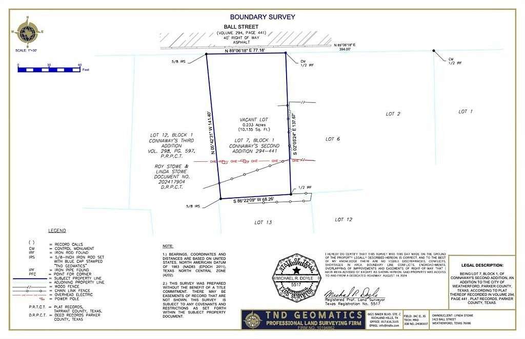 0.233 Acres of Land for Sale in Weatherford, Texas