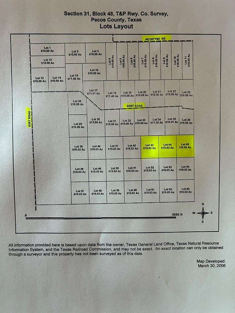 30 Acres of Land for Sale in Coyanosa, Texas
