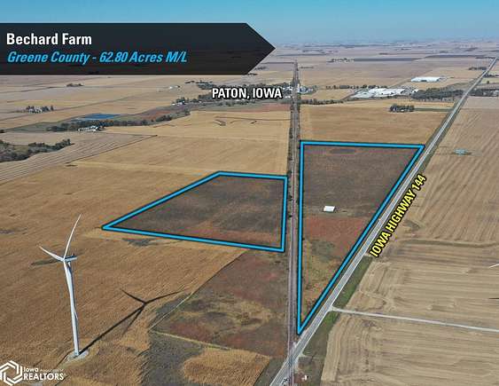 62.8 Acres of Recreational Land & Farm for Sale in Paton, Iowa