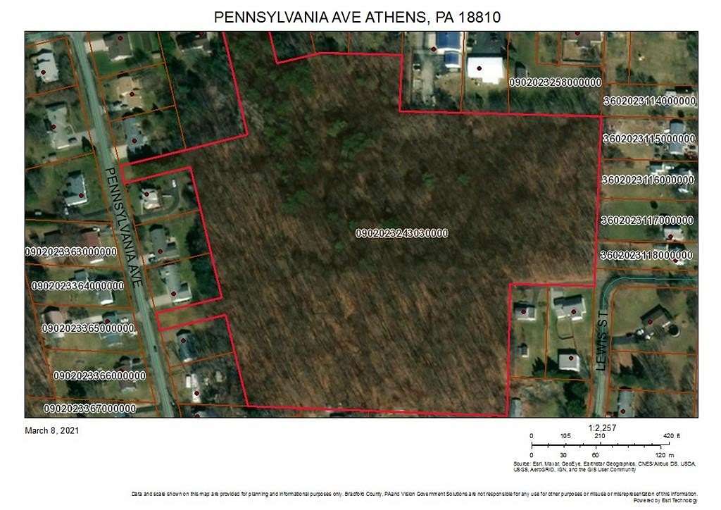 13.99 Acres of Mixed-Use Land for Sale in Athens, Pennsylvania