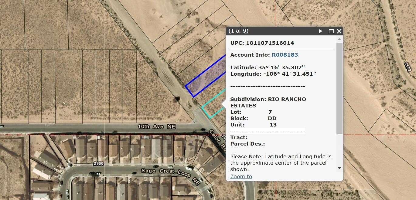 0.5 Acres of Residential Land for Sale in Rio Rancho, New Mexico