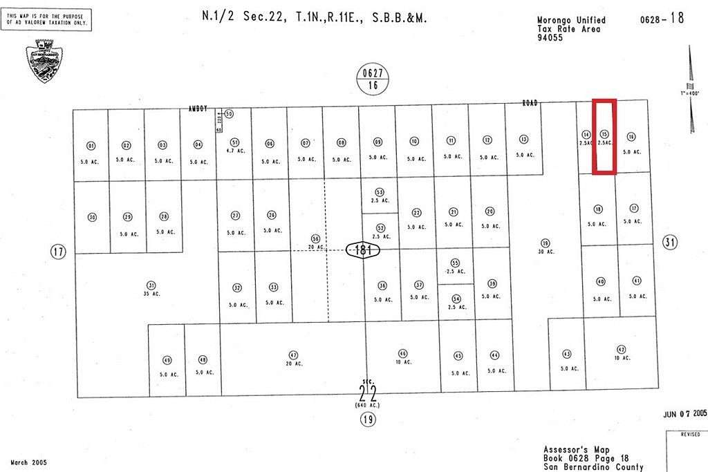 2.5 Acres of Land for Sale in Twentynine Palms, California