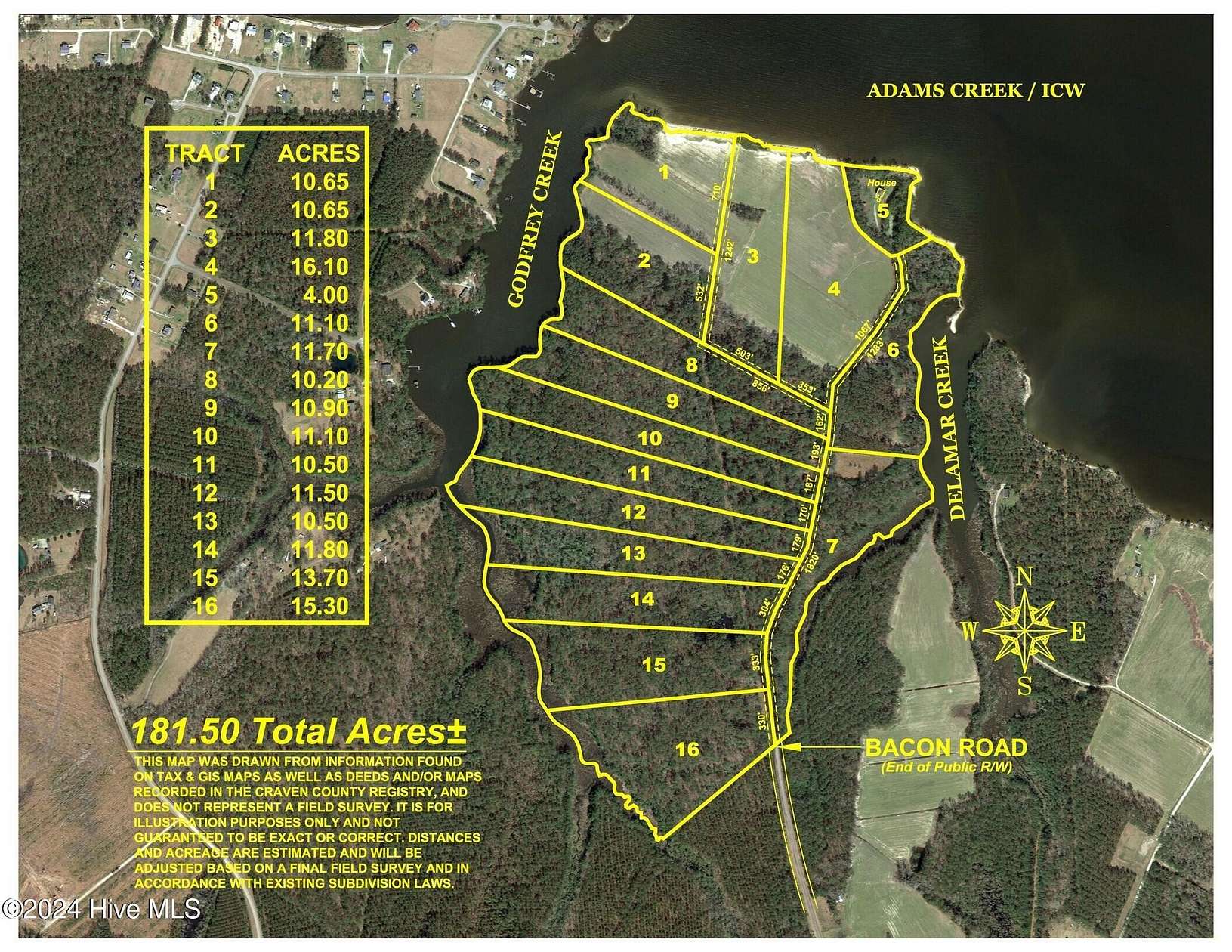 177.44 Acres of Land for Auction in Havelock, North Carolina