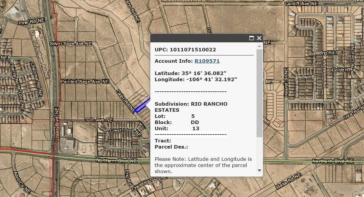 0.34 Acres of Residential Land for Sale in Rio Rancho, New Mexico