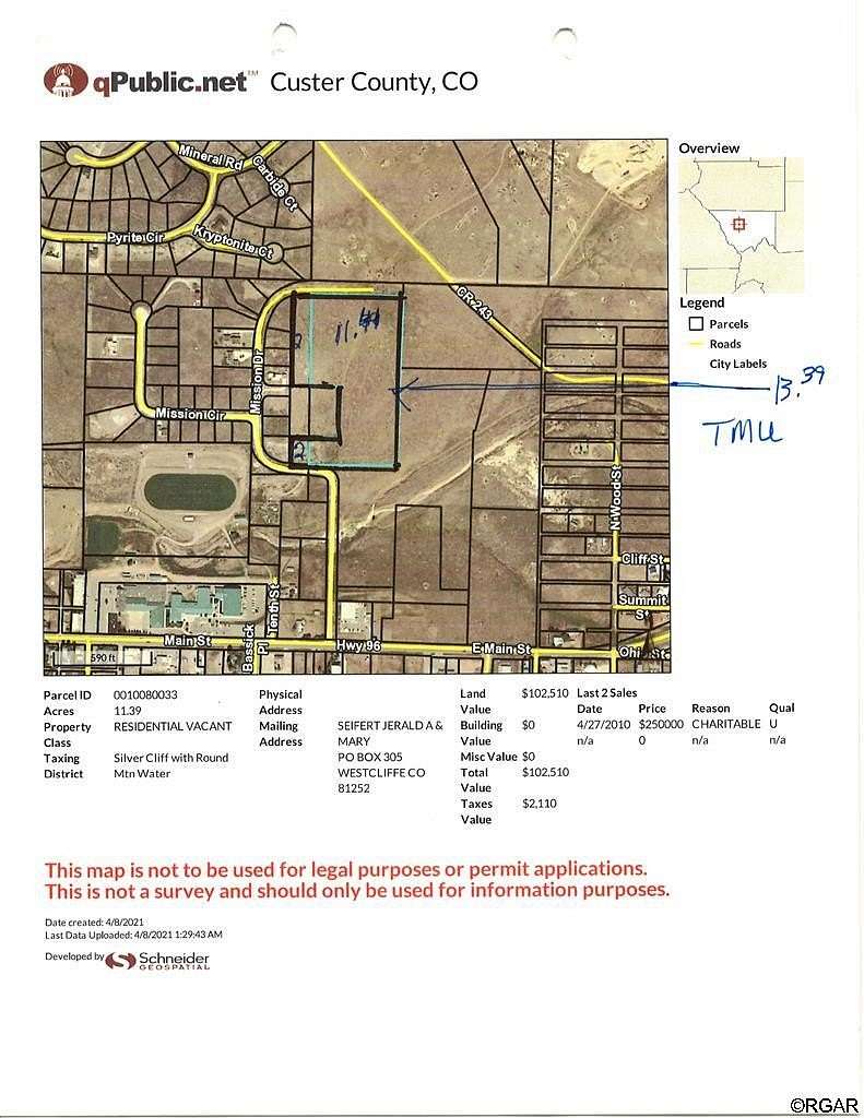 13.41 Acres of Land for Sale in Silver Cliff, Colorado