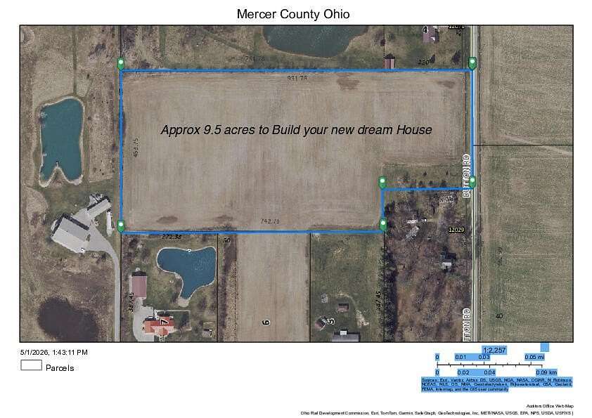 9.5 Acres of Residential Land for Sale in Rockford, Ohio