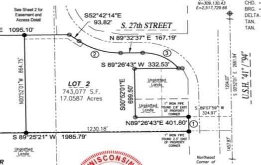 17 Acres of Commercial Land for Sale in Caledonia, Wisconsin