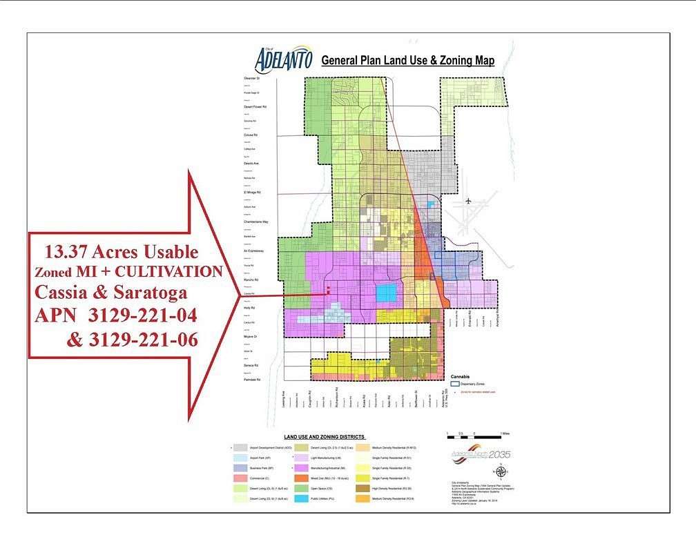 9.44 Acres of Commercial Land for Sale in Adelanto, California