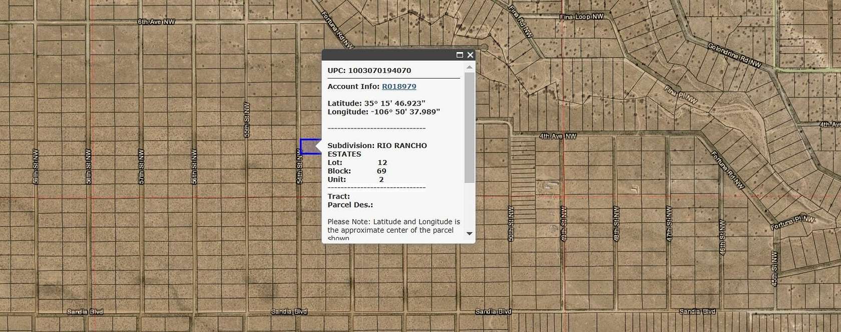 1 Acre of Residential Land for Sale in Rio Rancho, New Mexico