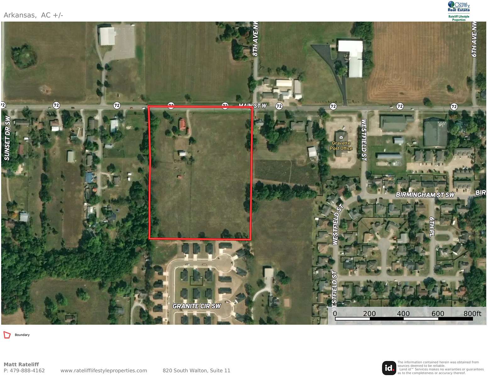 10.5 Acres of Land for Sale in Gravette, Arkansas