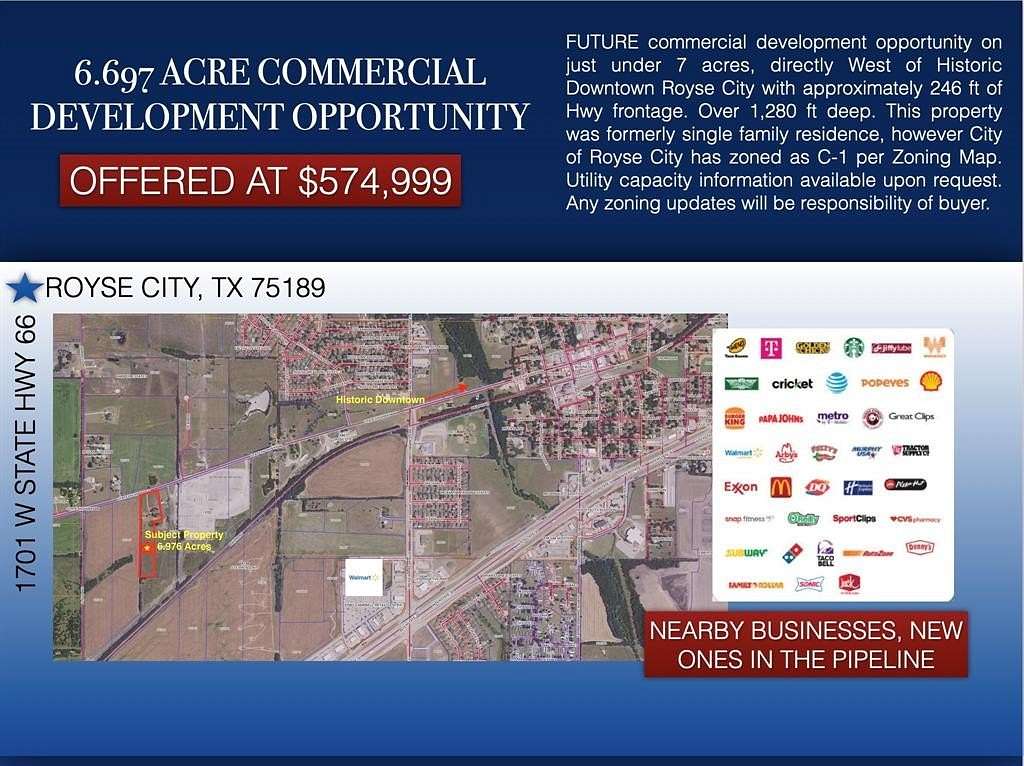 7 Acres of Mixed-Use Land for Sale in Royse City, Texas