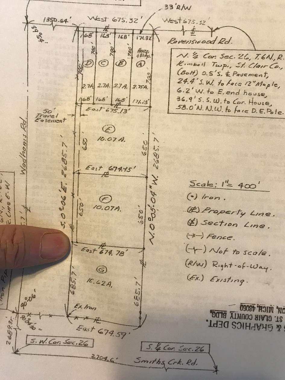 10 Acres of Residential Land for Sale in Kimball, Michigan