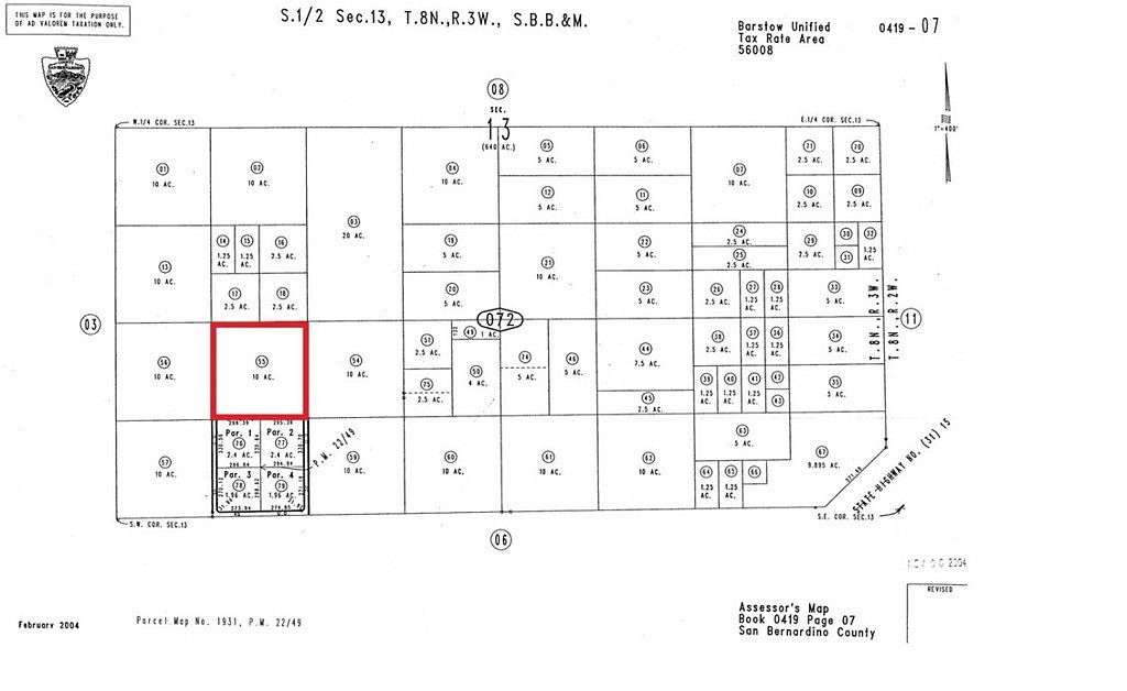 10 Acres of Land for Sale in Barstow, California