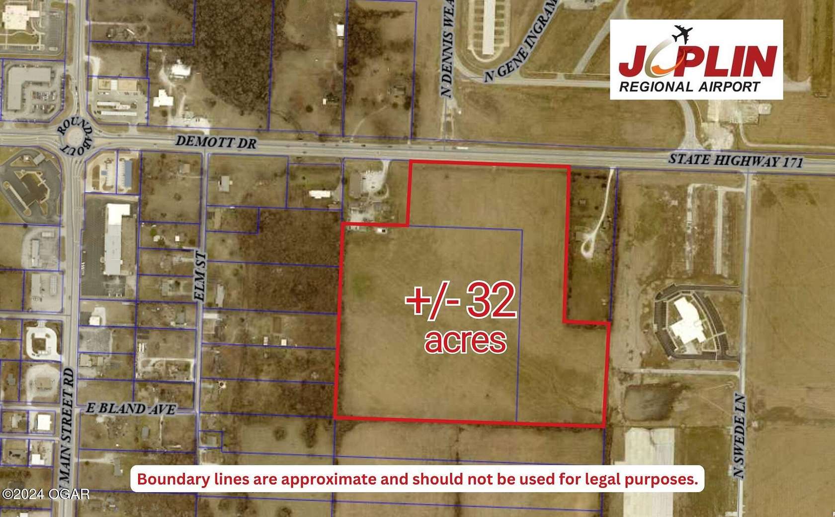 32 Acres of Commercial Land for Sale in Joplin, Missouri