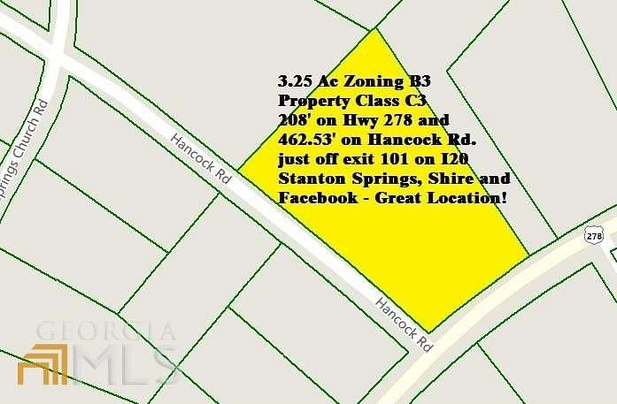 3.25 Acres of Commercial Land for Sale in Social Circle, Georgia