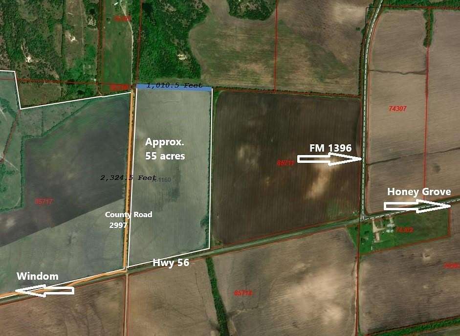 56.367 Acres of Land for Sale in Honey Grove, Texas