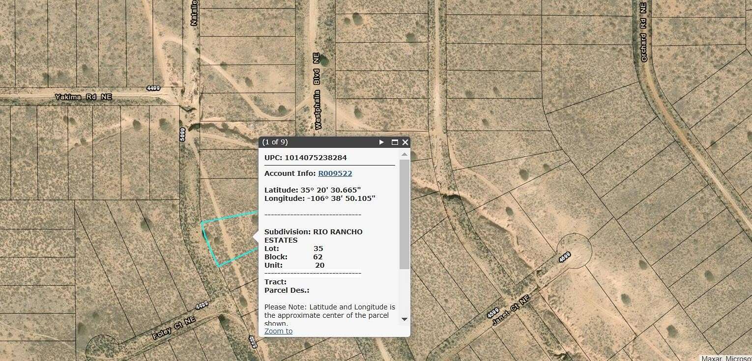 0.66 Acres of Land for Sale in Rio Rancho, New Mexico