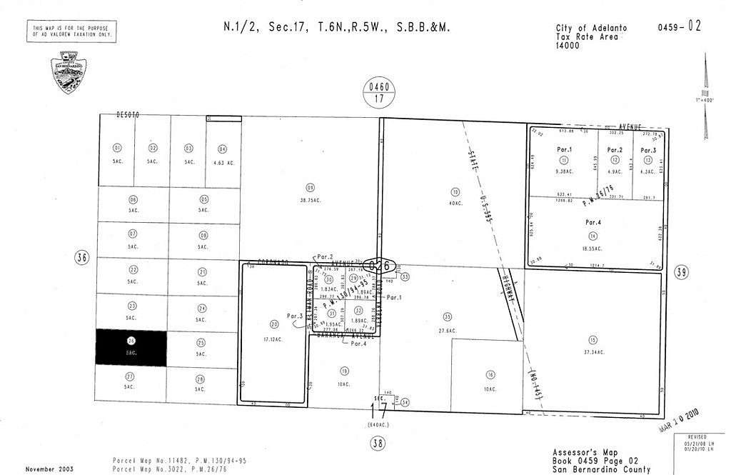 4.8 Acres of Land for Sale in Adelanto, California