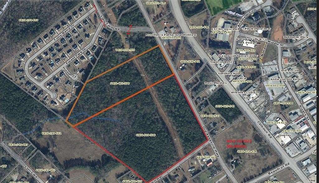 48.34 Acres of Mixed-Use Land for Sale in Greenwood, South Carolina