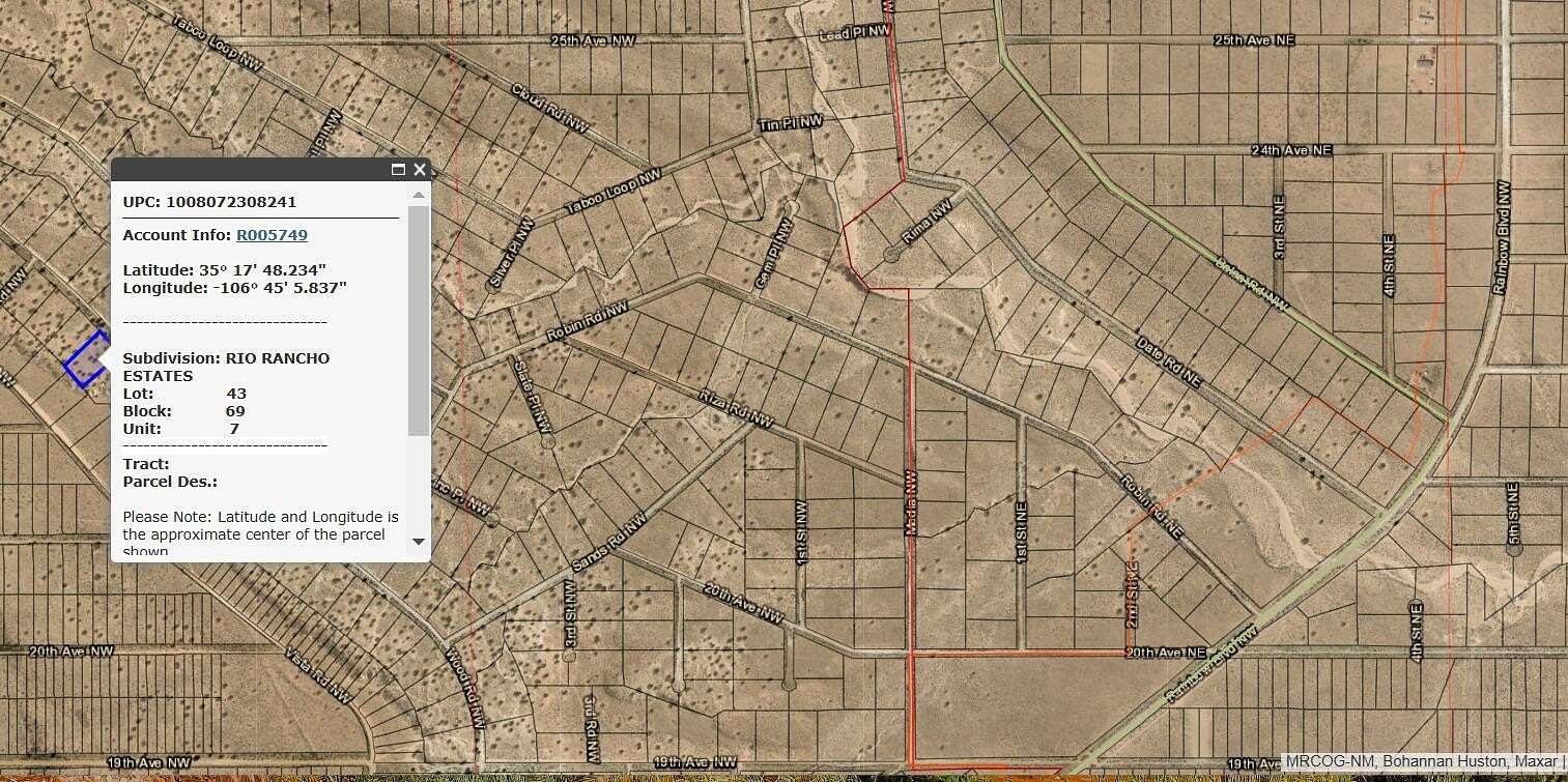 1 Acre of Land for Sale in Rio Rancho, New Mexico