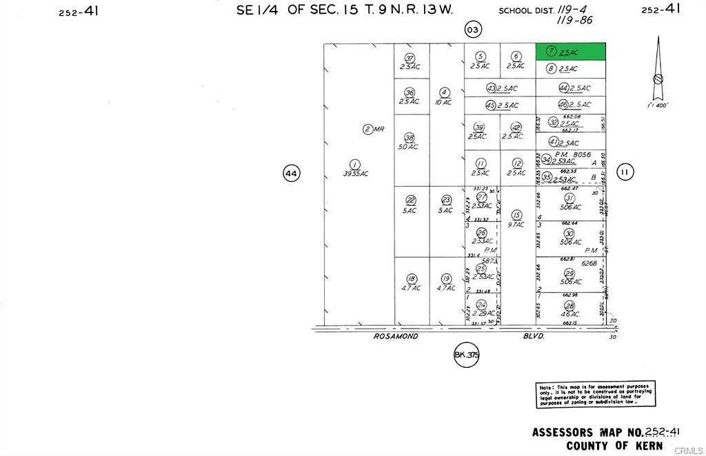 2.5 Acres of Residential Land for Sale in Rosamond, California