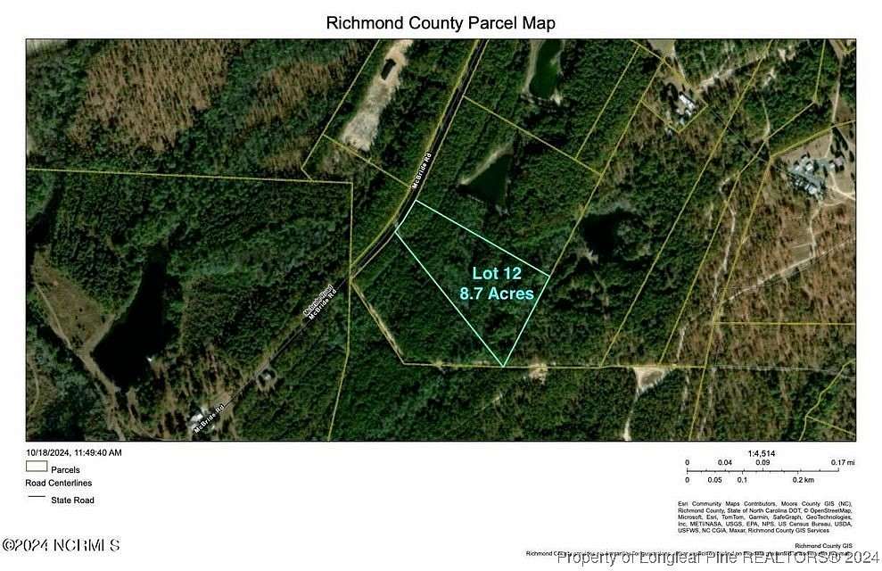 8.7 Acres of Residential Land for Sale in Jackson Springs, North Carolina