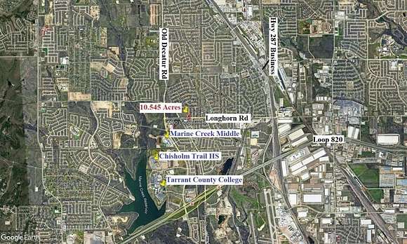 10.5 Acres of Land for Sale in Saginaw, Texas