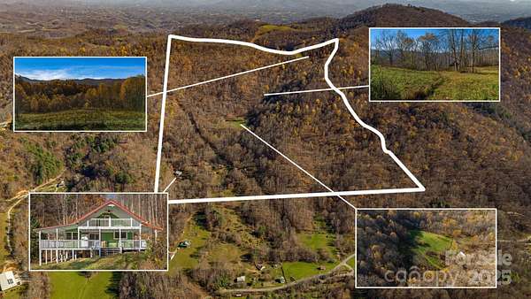 126 Acres of Land with Home for Sale in Marshall, North Carolina