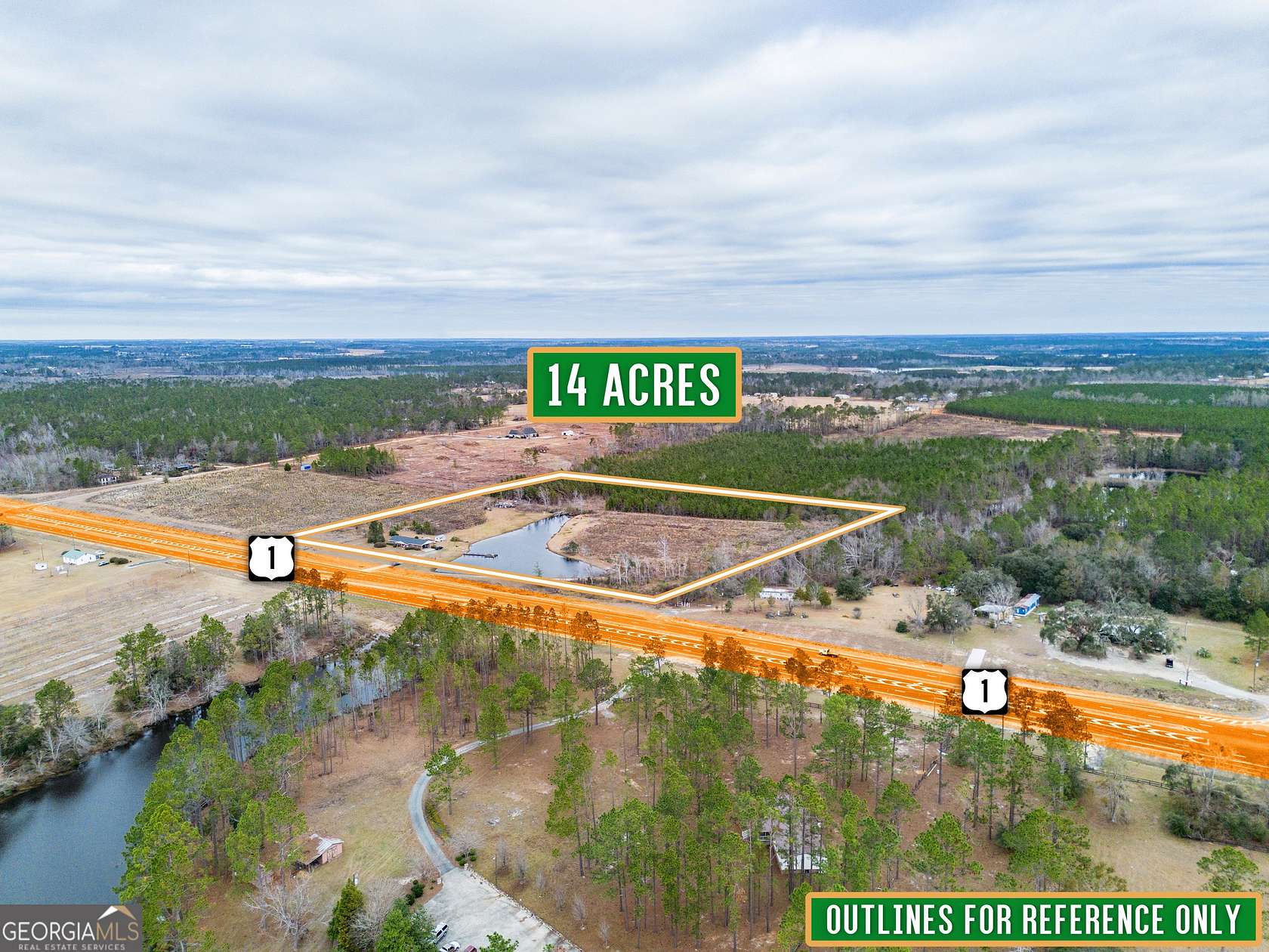 14 Acres of Recreational Land with Home for Sale in Lyons, Georgia