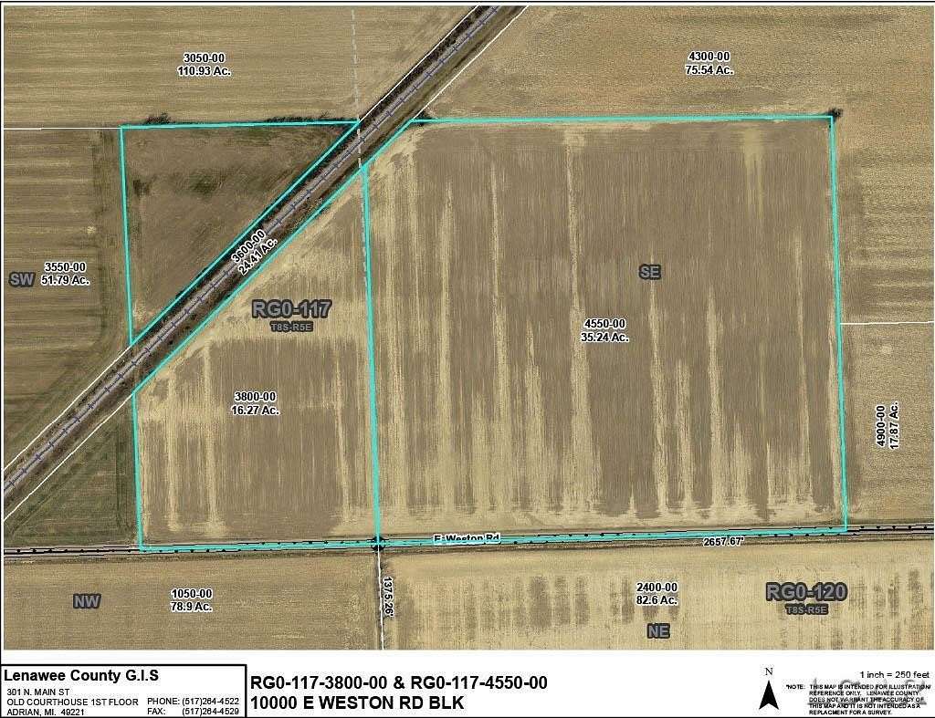 51.54 Acres of Agricultural Land for Sale in Blissfield, Michigan