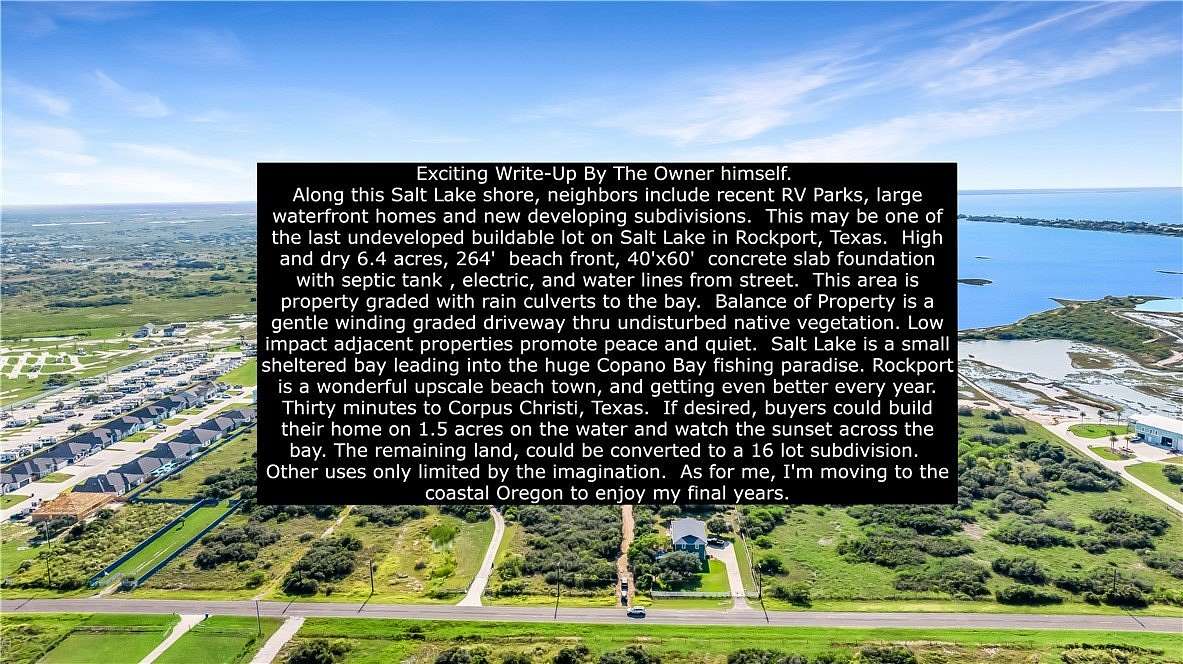 6.4 Acres of Residential Land for Sale in Rockport, Texas