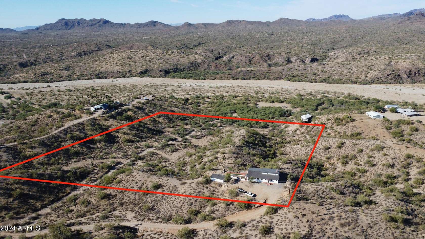 10 Acres of Residential Land with Home for Sale in Morristown, Arizona