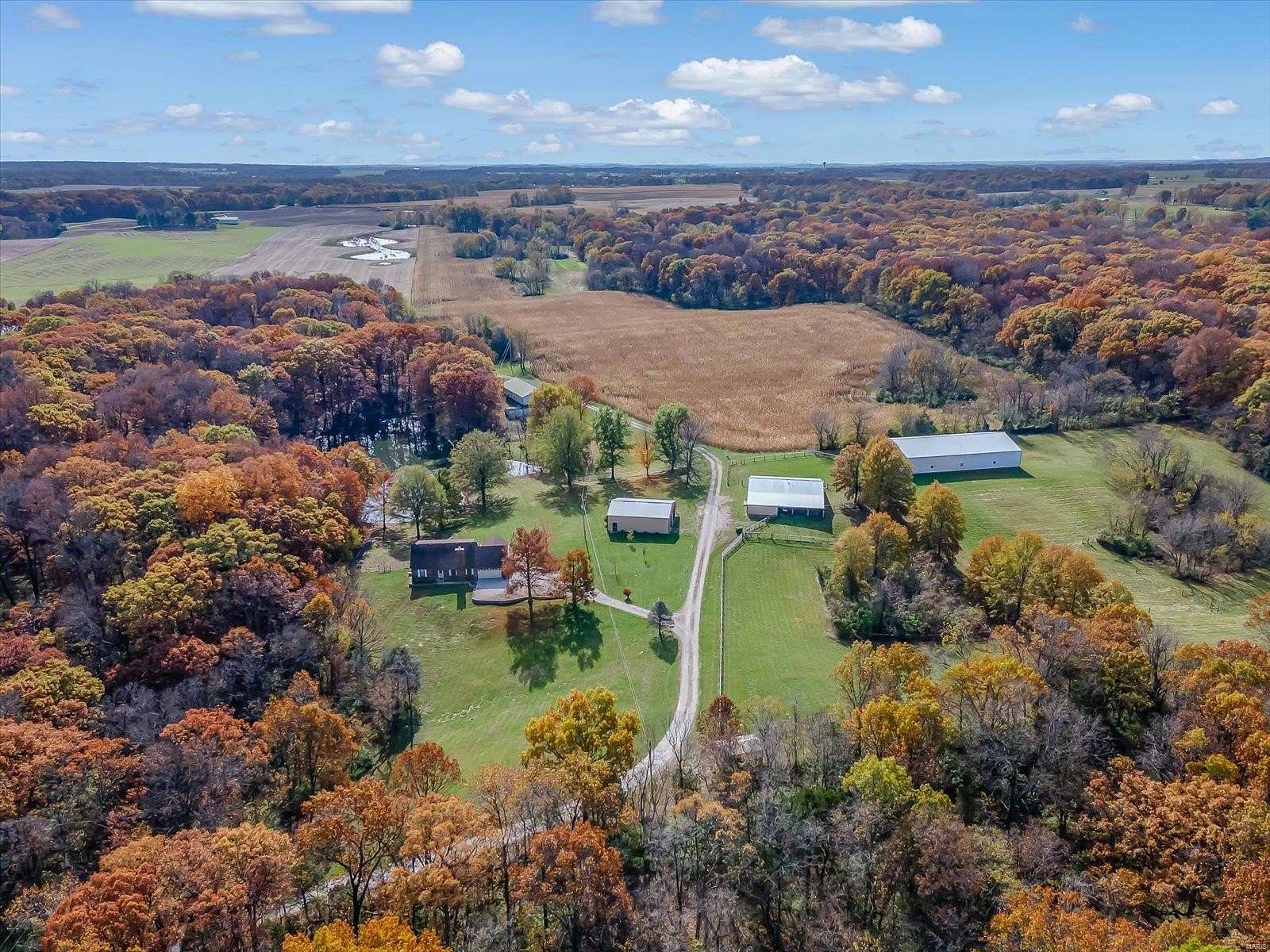 15.98 Acres of Land with Home for Sale in Waterloo, Illinois