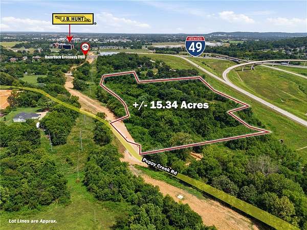 15.3 Acres of Land for Sale in Lowell, Arkansas