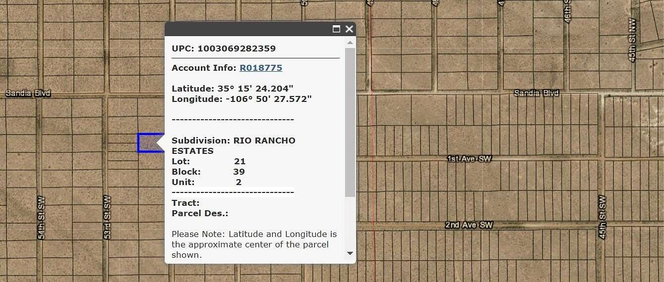 1 Acre of Land for Sale in Rio Rancho, New Mexico