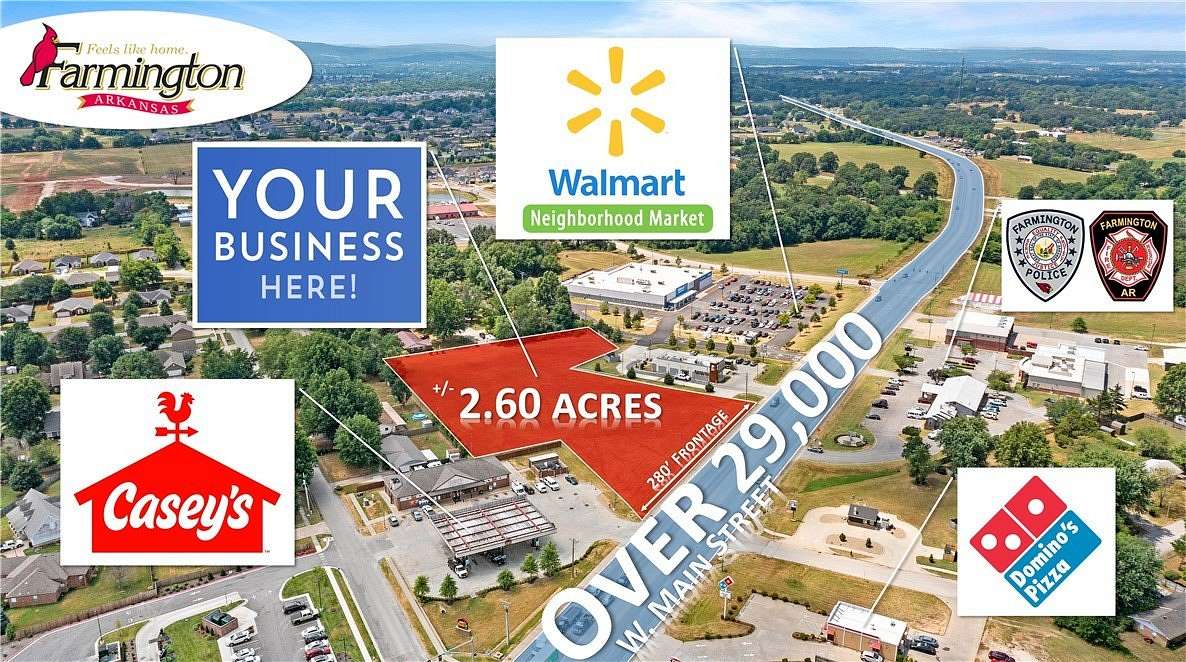2.6 Acres of Commercial Land for Sale in Farmington, Arkansas