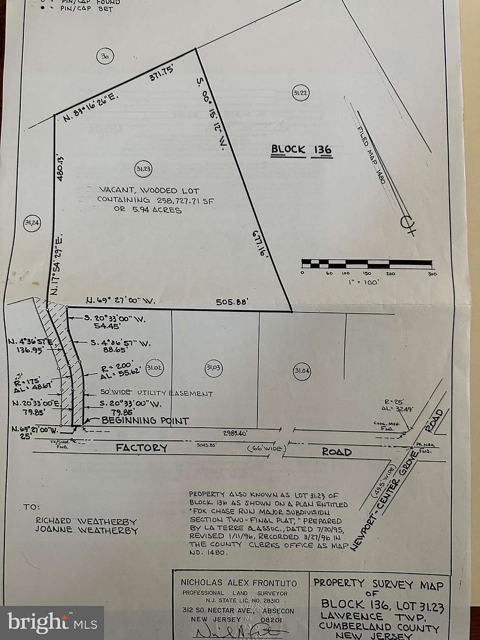 5.94 Acres of Residential Land for Sale in Cedarville, New Jersey