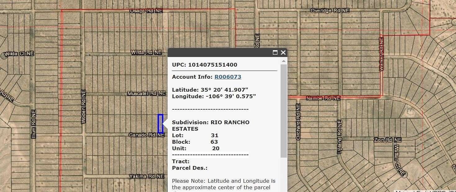 0.5 Acres of Land for Sale in Rio Rancho, New Mexico