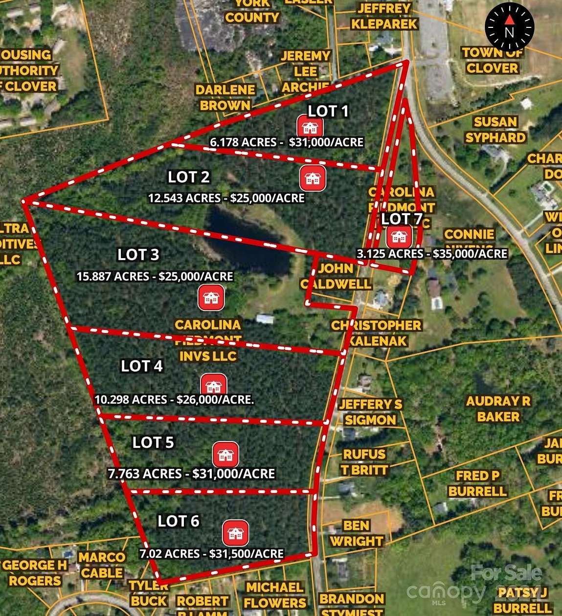 10.298 Acres of Land for Sale in Clover, South Carolina