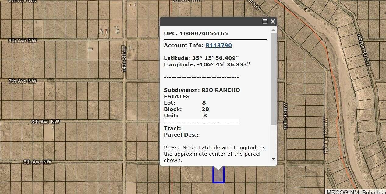 1 Acre of Land for Sale in Rio Rancho, New Mexico