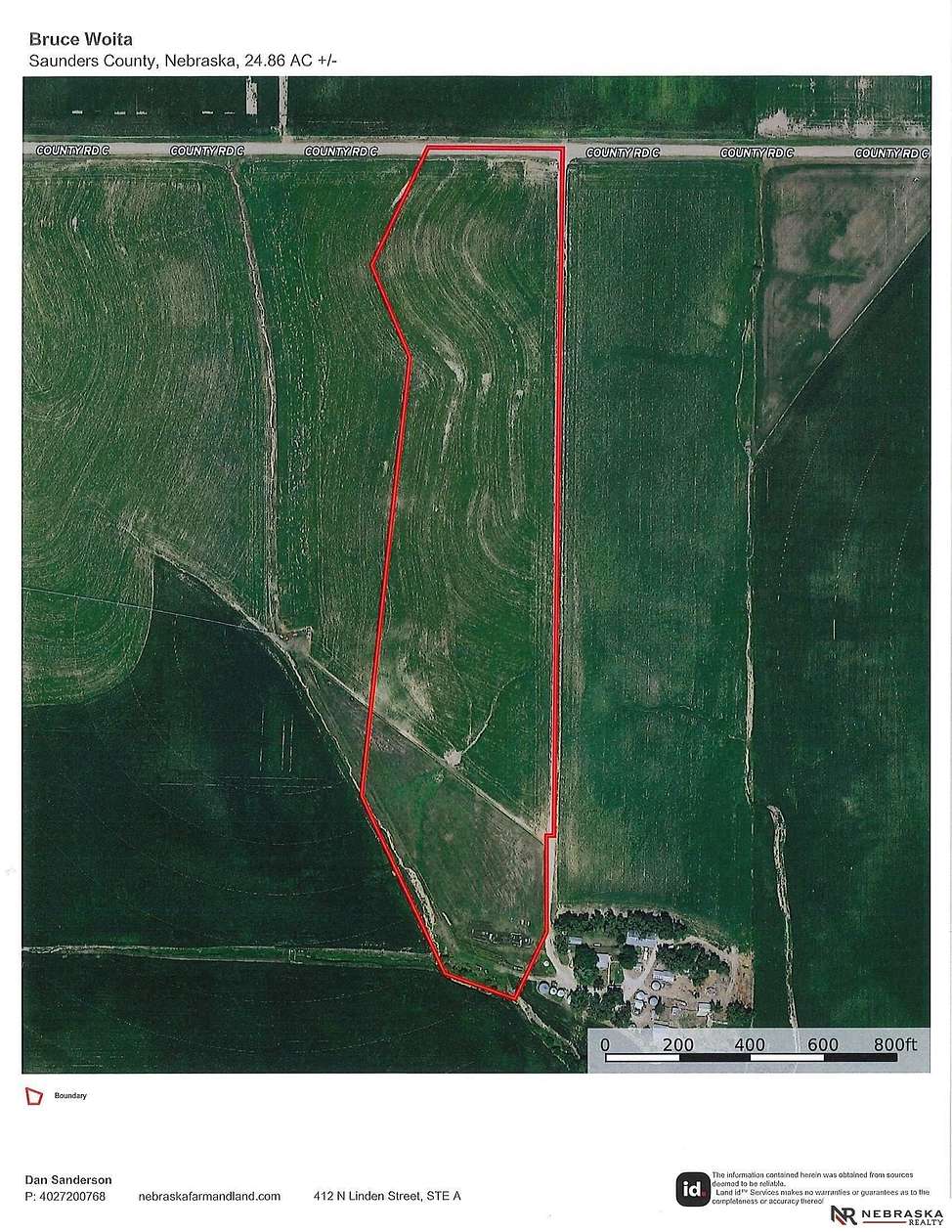 24.86 Acres of Agricultural Land for Sale in Valparaiso, Nebraska