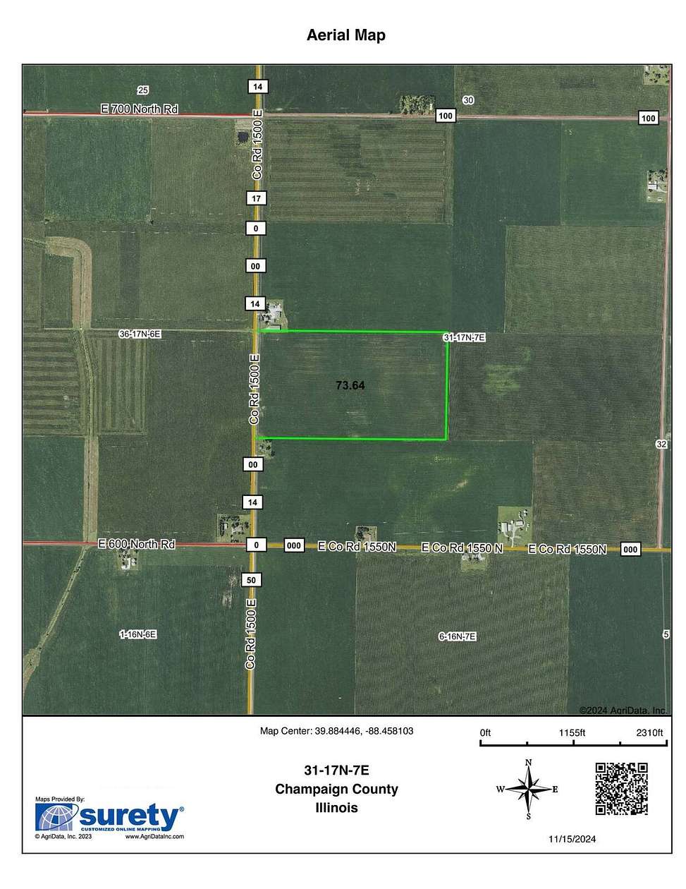 73.64 Acres of Agricultural Land for Sale in Ivesdale, Illinois