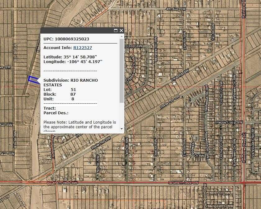 0.5 Acres of Residential Land for Sale in Rio Rancho, New Mexico