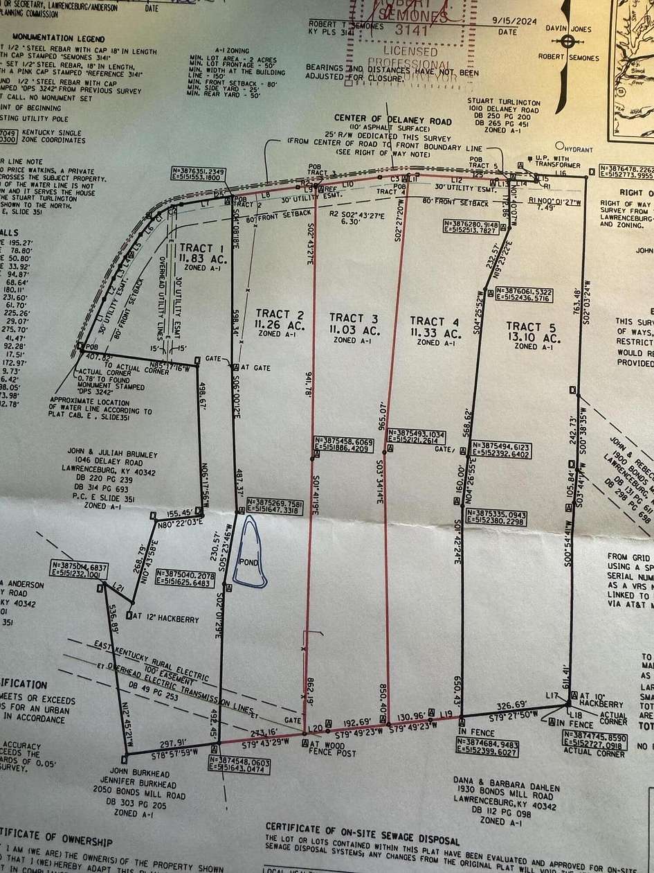 11.83 Acres of Land for Sale in Lawrenceburg, Kentucky