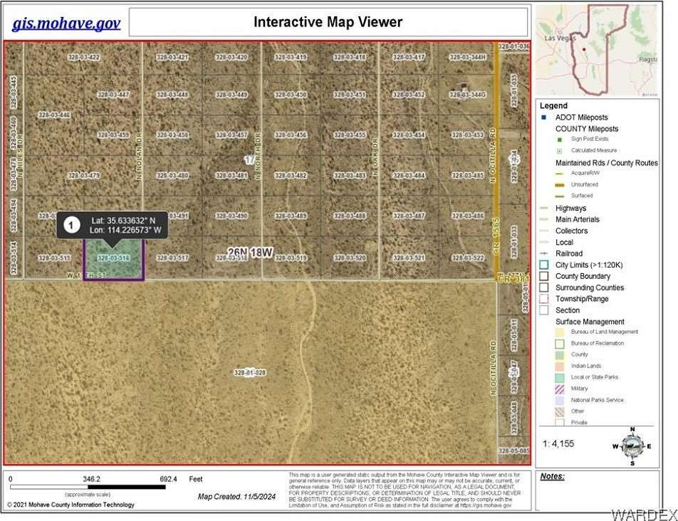 1.16 Acres of Residential Land for Sale in Dolan Springs, Arizona