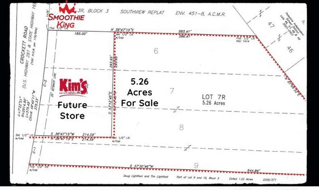 5.26 Acres of Commercial Land for Sale in Palestine, Texas