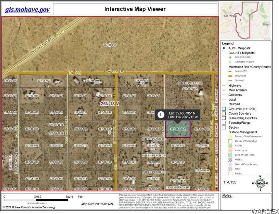 1.07 Acres of Residential Land for Sale in Dolan Springs, Arizona