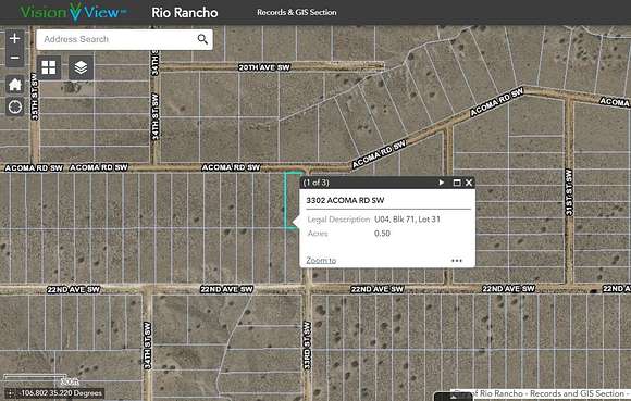 0.5 Acres of Land for Sale in Rio Rancho, New Mexico