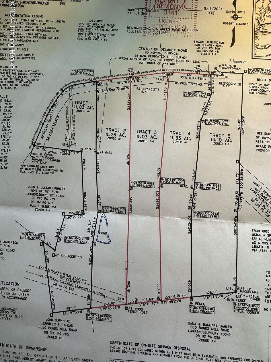 11.03 Acres of Land for Sale in Lawrenceburg, Kentucky