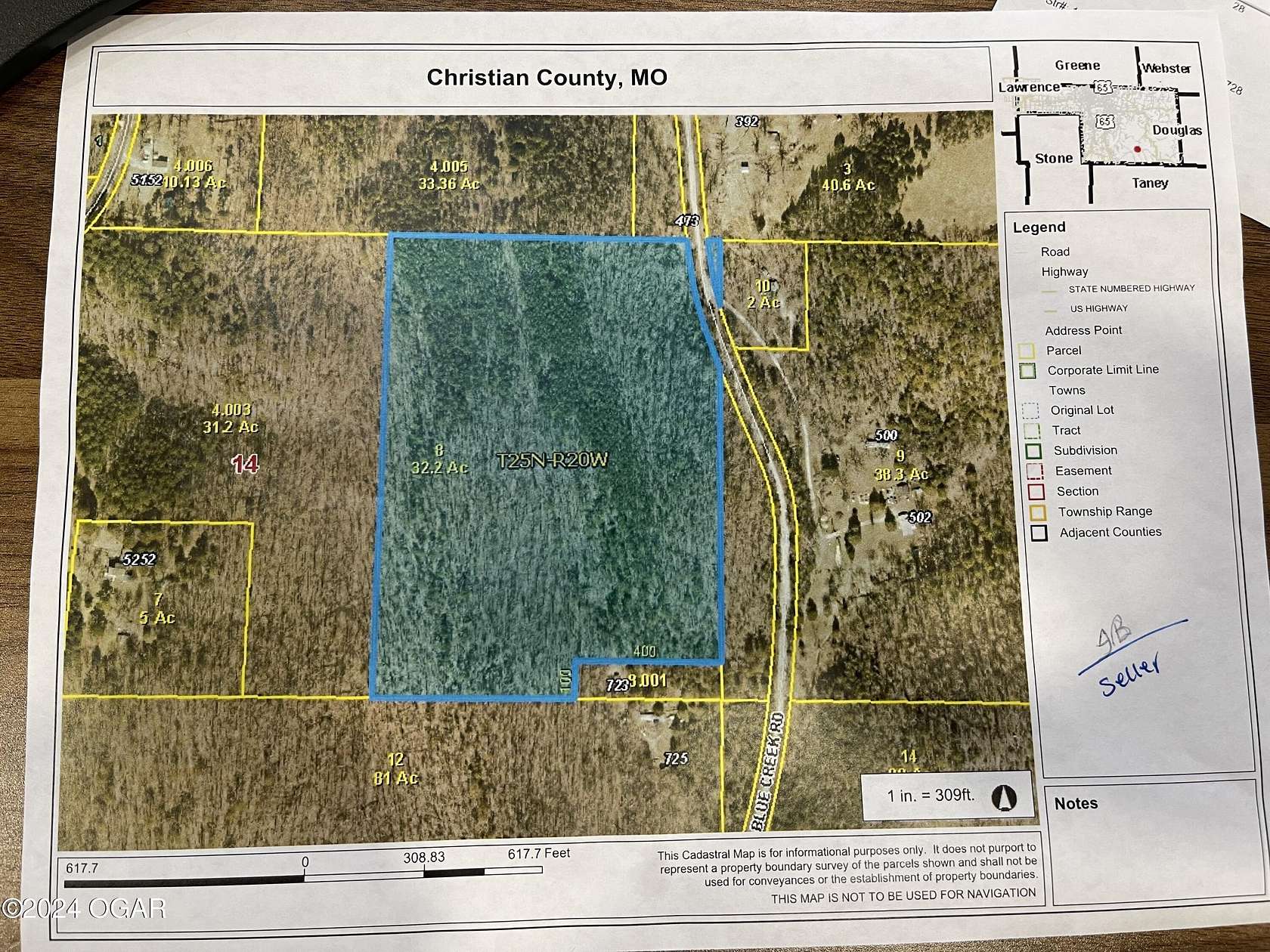 32 Acres of Agricultural Land for Sale in Chadwick, Missouri